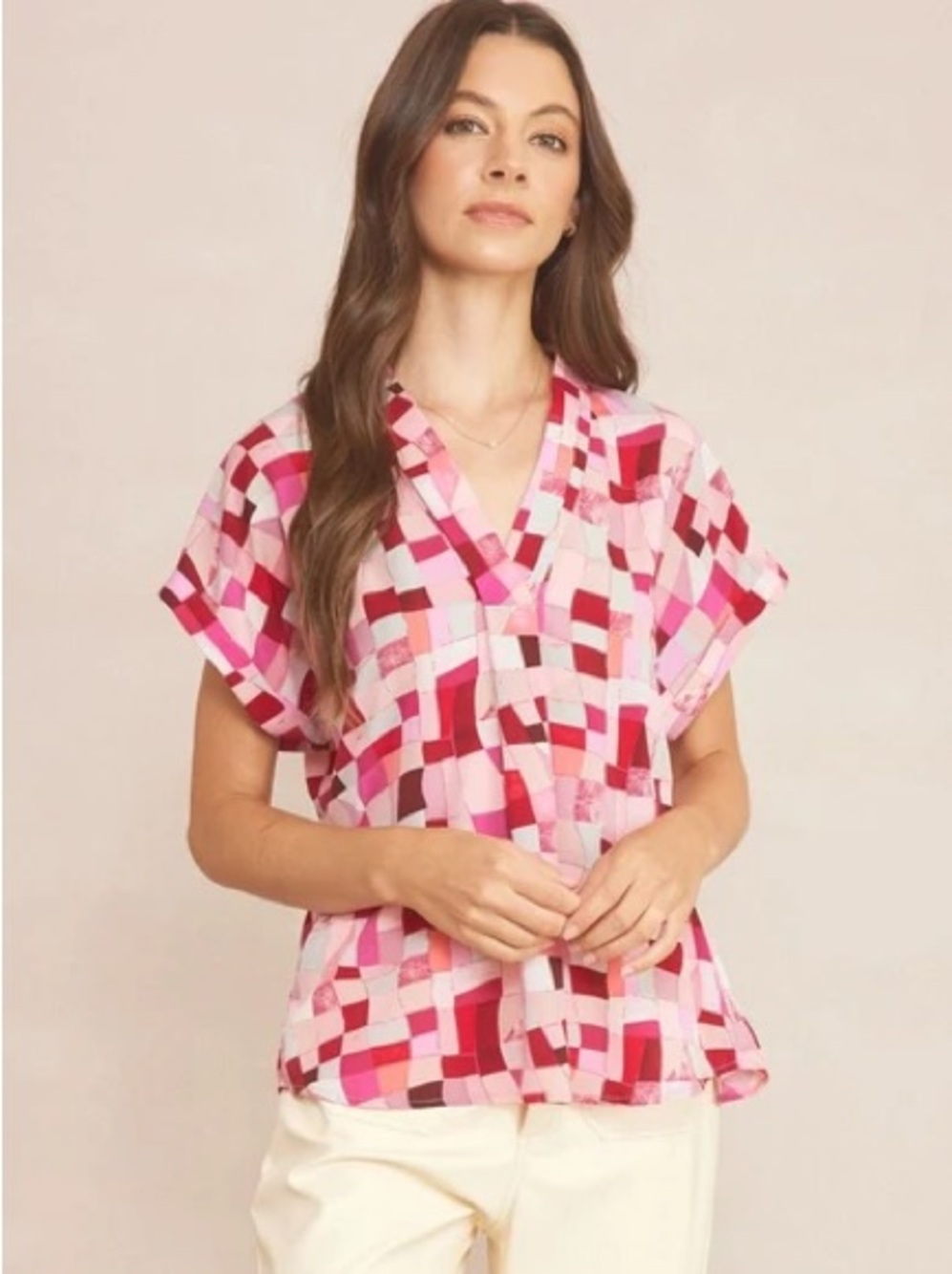 NWT Entro Patchwork Blouse